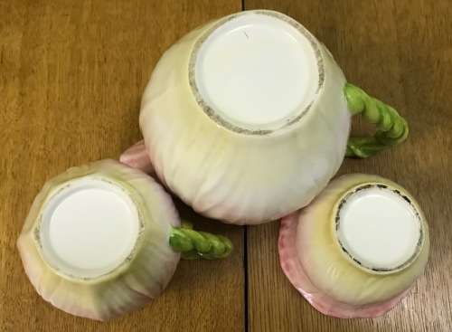 PINK LILY shaped TEAPOT - MILK - LIDDED SUGAR & PLATED SPOON - STUNNING!!!!! Read Notes.......