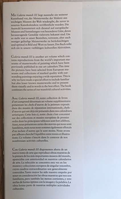 GALLERIA MUNDI III - A Journey through the Galleries - HOECHST - 1988 - Ist Edition - West Germany