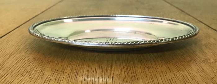 MAPPIN & WEBB small PLATTER - EPNS ELECTRO-PLATED NICKEL SILVER - Made in England. Monogrammed.