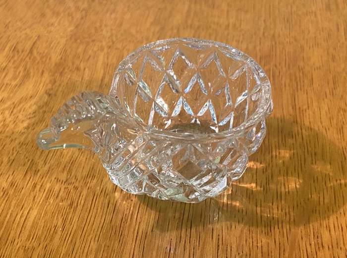 SMALL GLASS BOWL with a bird head Handle!!! Stunning!!