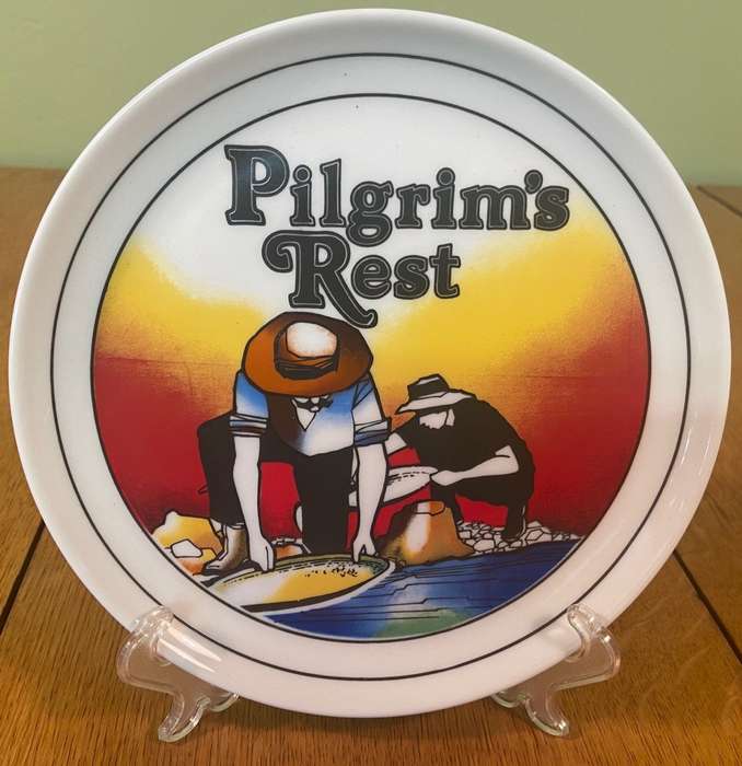 PILGRIMS REST PORCELAN PLATE - CONSTANTIA Fine China - RSA - SABS - SOUVENIR - GOLD PANNING - TVL.