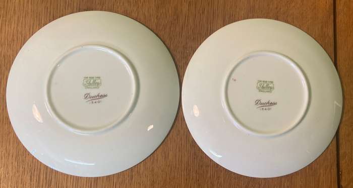 SHELLEY - 2 x SAUCERS - 13401 - DUCHESS PATTERN - DEMITASSE - COFFEE.