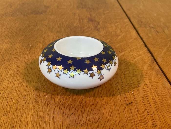 TEA LIGHT CANDLE HOLDER - ARZBERG - GERMANY - GOLD STAR DESIGN - STUNNING!!!