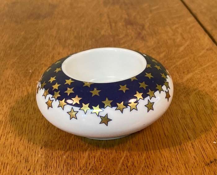 TEA LIGHT CANDLE HOLDER - ARZBERG - GERMANY - GOLD STAR DESIGN - STUNNING!!!