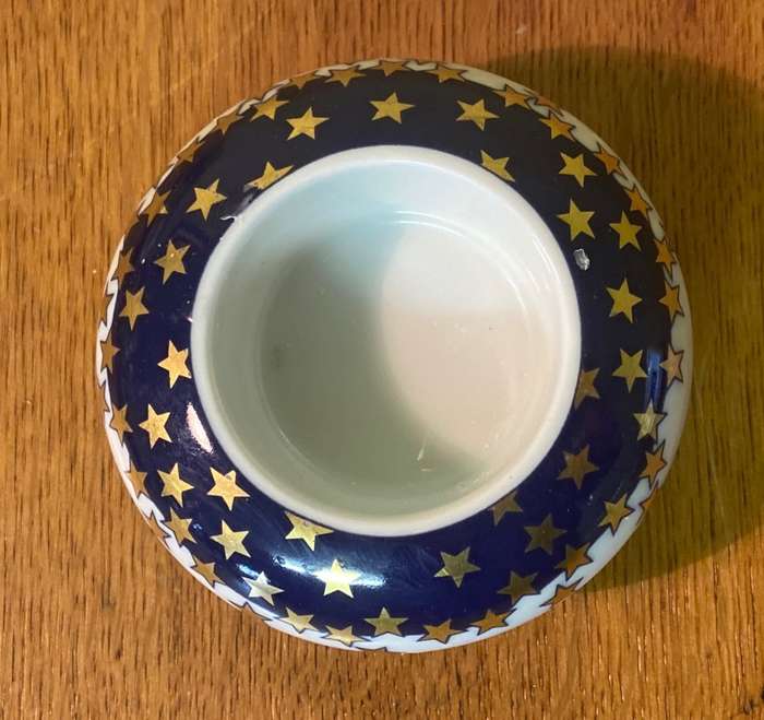 TEA LIGHT CANDLE HOLDER - ARZBERG - GERMANY - GOLD STAR DESIGN - STUNNING!!!