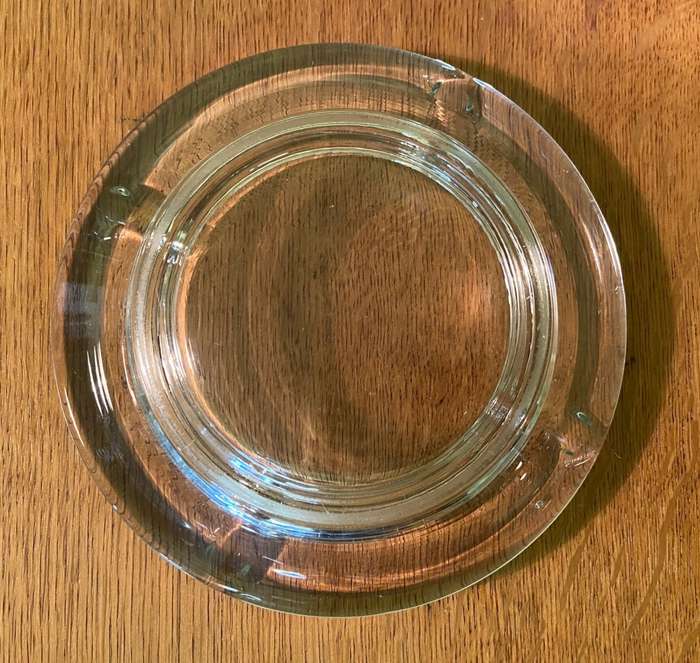 SOLID GLASS ASHTRAY - HEAVY - THICK - SMOKERS - CIGARETTE - CIGAR.