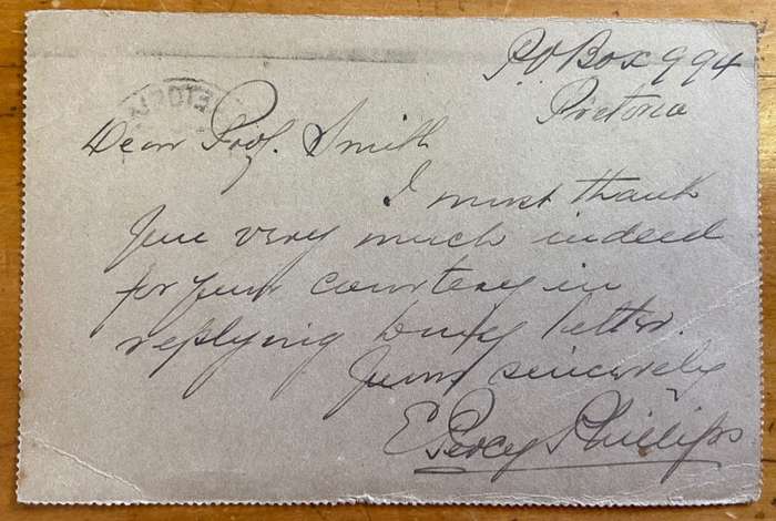 LETTER CARD BRIEFKAART  PREPAID 1d KGV UNION of SOUTH AFRICA 1933 PRETORIA TRANSVAAL