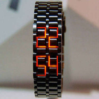 *J* Lava Samuri LED metal faceless watch