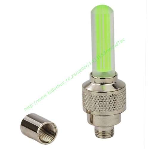 Car, Bicycle or Bike LED Tyre Valve Cap - Green (Pack of 4)