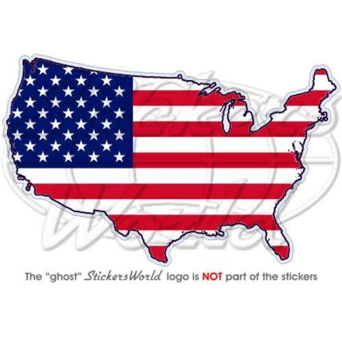 USA United States of America Map-Flag American Vinyl Bumper Sticker, Decal