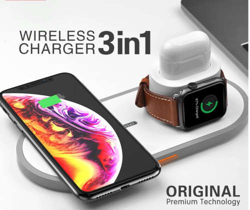 3-in-1 Wireless Apple Charger for Iphone, Iwatch & Airpod NEW