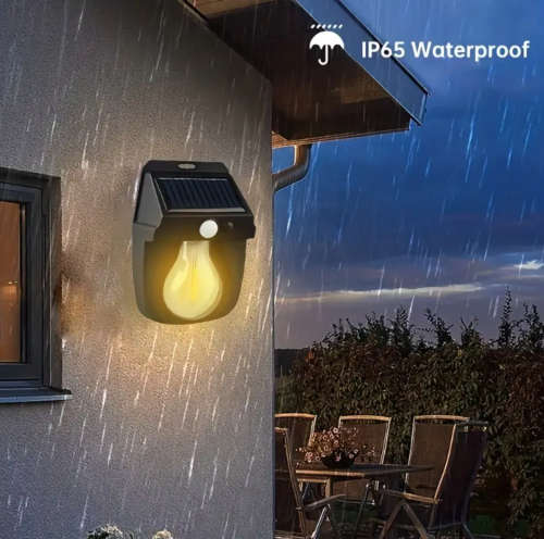 Solar Induction Wall Lamp Tungsten Wire Wall Lamp Three Function Villa Garden Waterproof Light