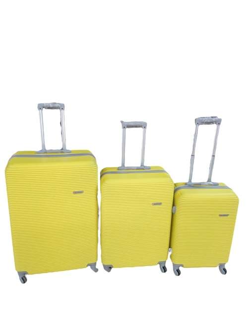 31` Big Size Latest Fashion Design High Quality Hard Outer Shell 3 in 1 Travel Luggage Set - Yellow