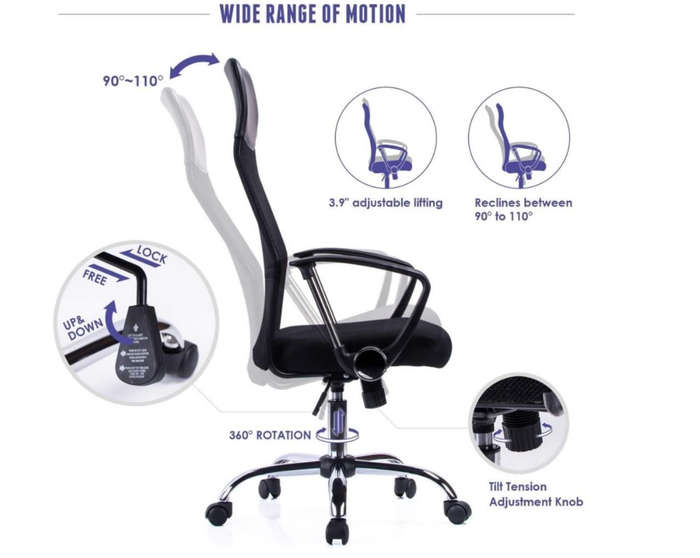 Zara - Ergonomic High-Back Office Chair - Black NEW IN THE BOX