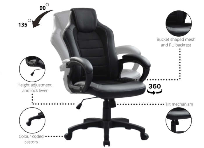 Bugatti Gaming Chair - BLACK