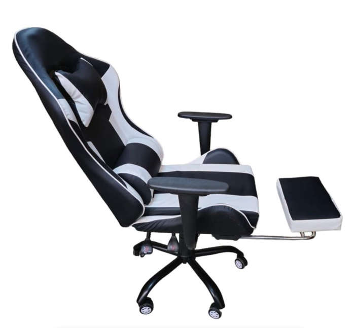REX M Big Size High Back Reclinable Gaming Chair with Footrest and Arm Rest - White - NEW SEALED