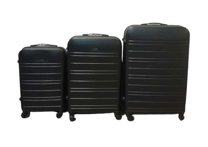 3 Piece Hard Outer Shell Premium Lightweight Luggage Set - Dark Brown - Demo - Read Description