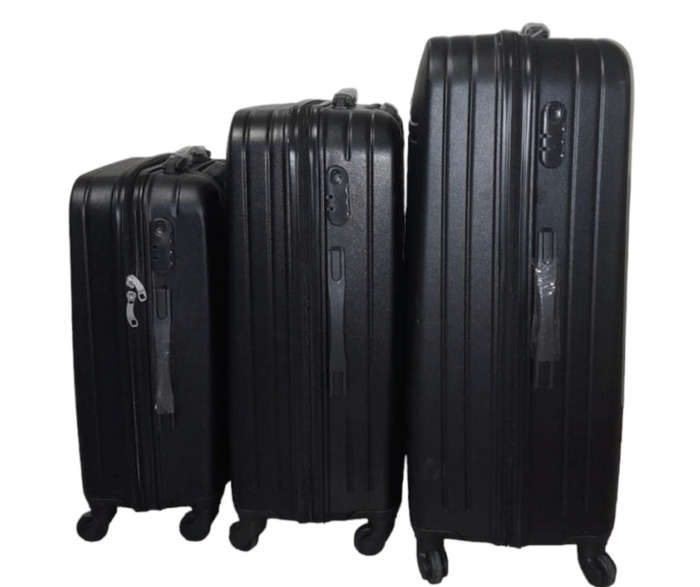 3 Piece Hard Outer Shell Premium Lightweight Luggage Set - Dark Brown - Demo - Read Description