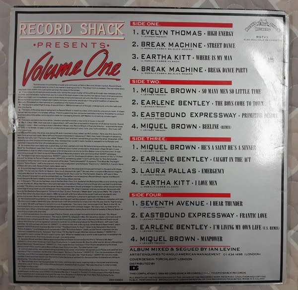 Record Shack Presents ... Various Artists 2LP set (Evelyn Thomas, Eartha Kitt, Miquel Brown)