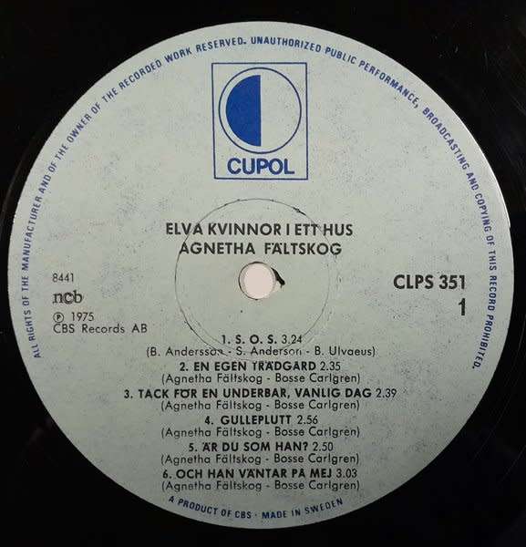 Agnetha Faltskog - Elva Kvinnor I Ett Hus LP (ABBA)
