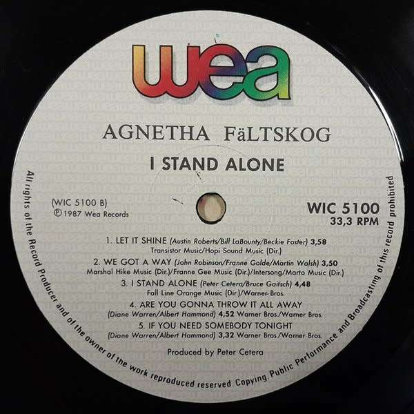 Agnetha Faltskog - I Stand Alone LP (ABBA)