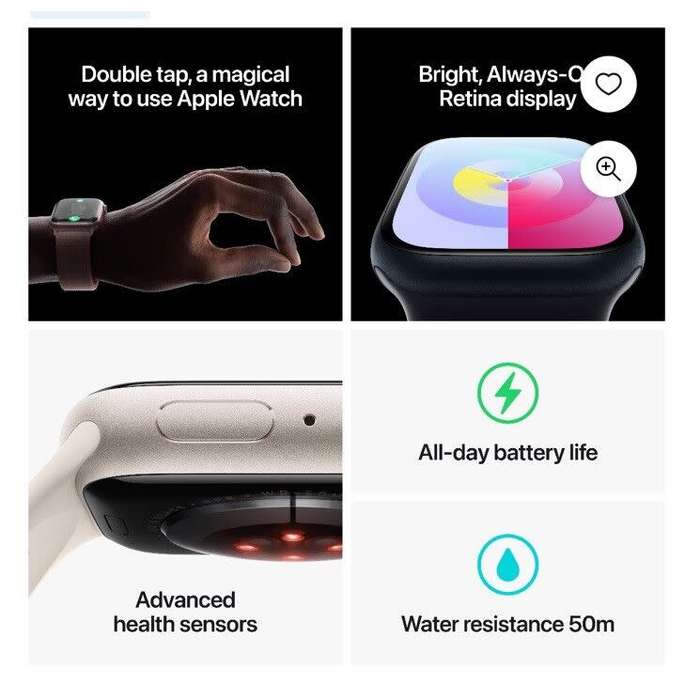 Apple Watch Series 9 41mm Aluminum Case with Pink Sport Band (GPS)