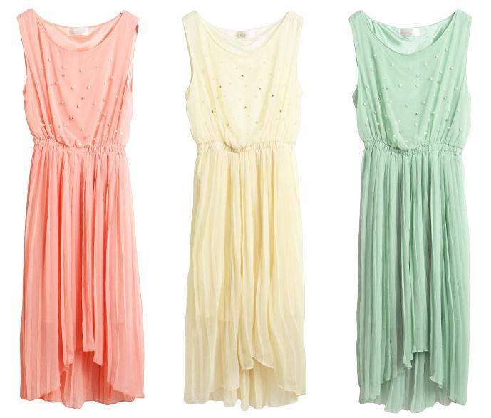 *Fashion Tokyo* Fashion High-low Chiffon Pearl Dress