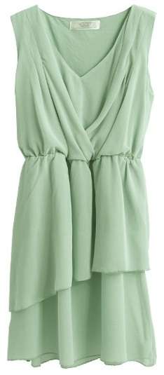 *Fashion Tokyo* Chiffon Wave Pleated Sleeveless Dress