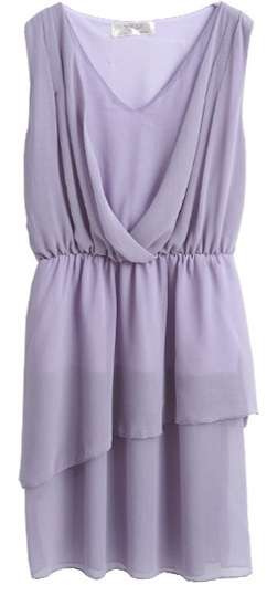 *Fashion Tokyo* Chiffon Wave Pleated Sleeveless Dress