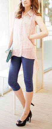 *Fashion Tokyo* Chiffon High-low Sleeveless Shirt – Pastel Pink 