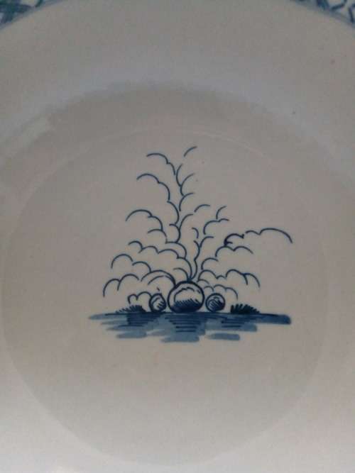 ROYAL WORCESTER 1ST PERIOD PUNCH BOWL - ROCK STRATA - OPEN CRESCENT MARK CIRC 1770 - pay over 6 week
