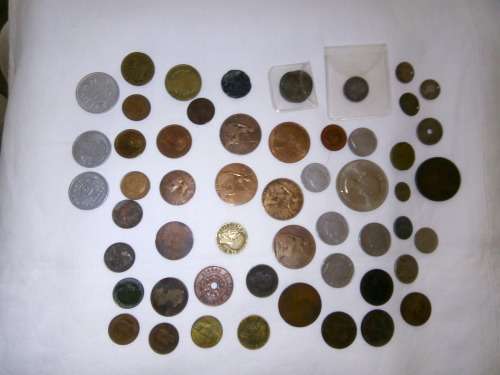 COINS - 52 ASSORTED INTERNATIONAL COINS - ALL GRADES
