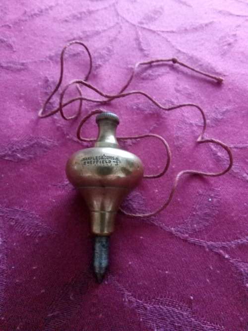 ANTIQUE BRASS PLUMB BOB BY MARPLES AND SON SHEFFIELD