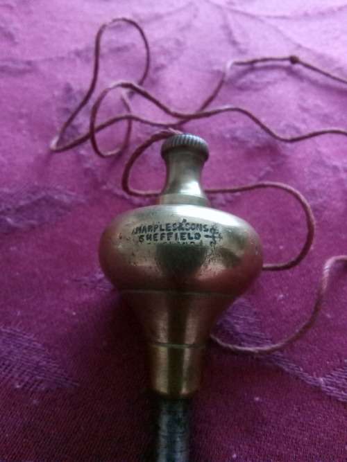 ANTIQUE BRASS PLUMB BOB BY MARPLES AND SON SHEFFIELD