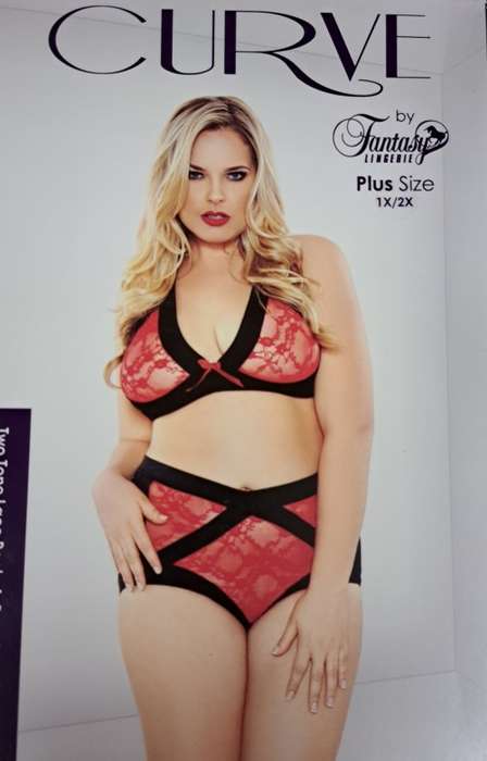 Peek-a-Boo Cutout Bra Set: Size - 1X|2X