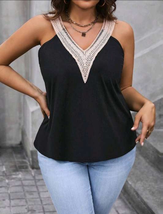 Black Cami Top: 4XL