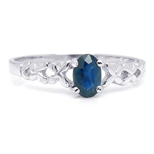Brand New 1.0 ct GENUINE Natural Sapphire RING 9KT WHITE GOLD Sz 6