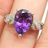 Brand New 3.0 ct GENUINE Natural Amethyst DIAMOND RING Sz 8