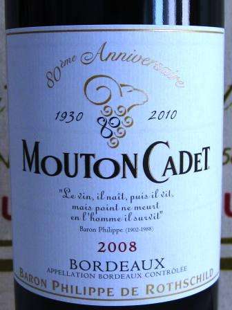 2008 MOUTON CADET - Baronne Phillipe De Rothchild Bordeaux French Wine