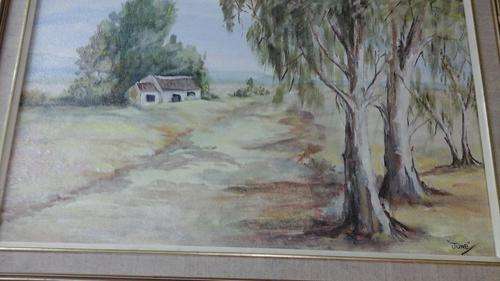 oil on board - farmstead