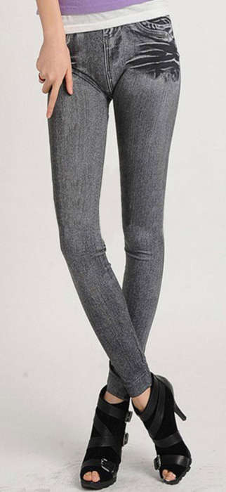 BEAUTIFUL BLACK DENIM LOOK LEGGINGS