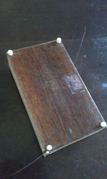 1940's Egyption mosaic wood, bone & shell inlaid box