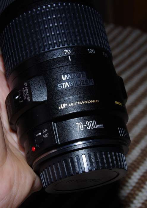 Canon 70-300mm IS USM Lens in top condition inside and out, very sharp lens, caps and filter incl