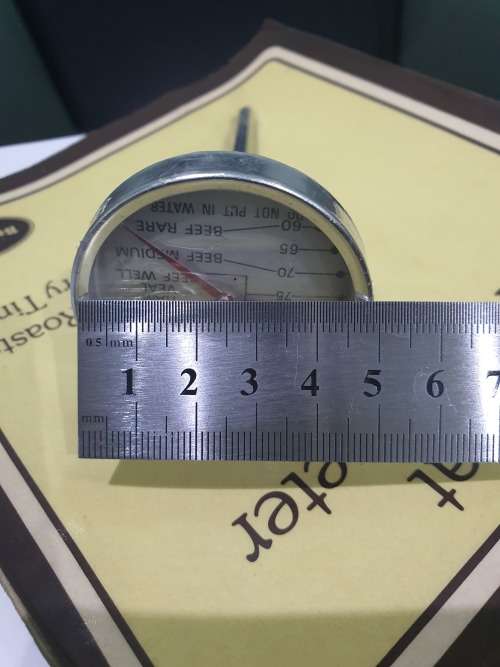 VINTAGE BRANNAN MEAT THERMOMETER IN ITS ORIGINAL PACKAGING..STAINLESS STEEL