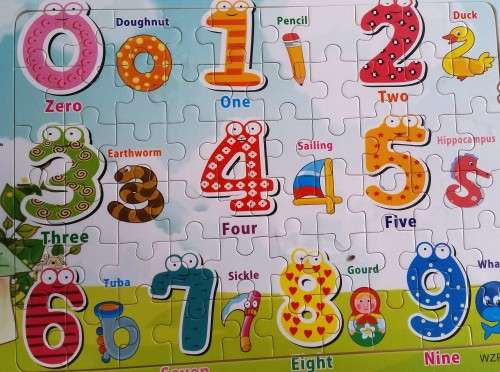 WOODEN PUZZLE - Numbers - In frame, bright, colourful and educational - Great Stocking Filler !