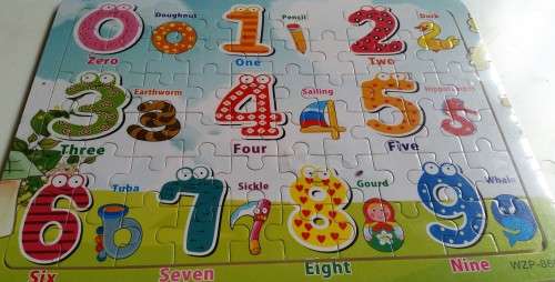 WOODEN PUZZLE - Numbers - In frame, bright, colourful and educational - Great Stocking Filler !