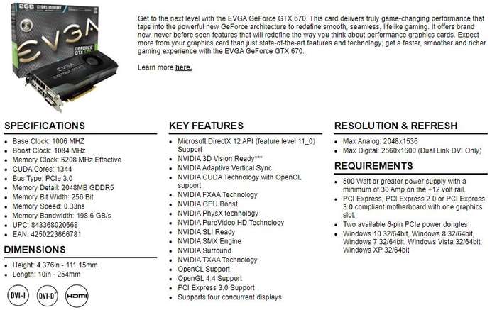 EVGA GTX 670 2GB ** GAMING GRAPHICS CARD ** GOOD CONDITION ** WARRANTY **