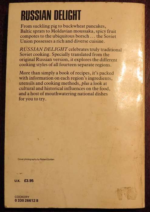 Russian Delight: Russian Cookbook by V Pokhlebkin
