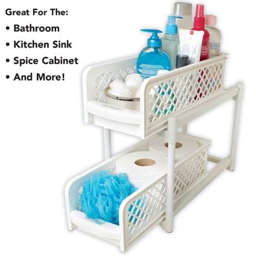 PORTABLE 2 TIER BASKET DRAWERS