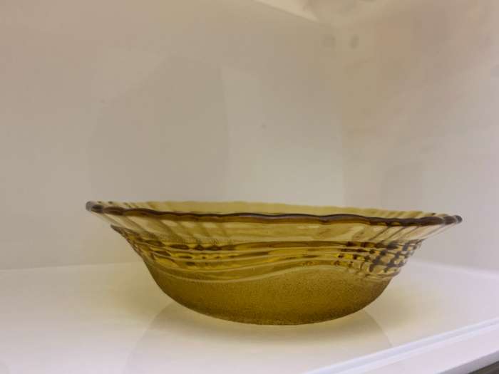 Large Vintage Amber Depression Glass Mixing Bowl by Wheaton Brazil  26cm Retro 1970s Style